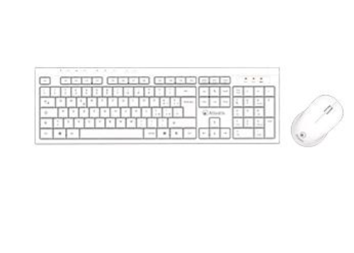 ATLANTIS P013-AX280GW+M KIT TASTIERA WIRELESS + MOUSE OTTICO WIRELESS 3 PULSANTI RICEVITORE USB NANO SIZE BIANCO